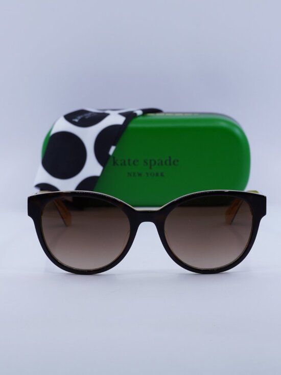 Kate Spade NATHALIE/G/S 0HJV HA Round Sunglasses - Havana/Yellow/Brown Gradient main image 5